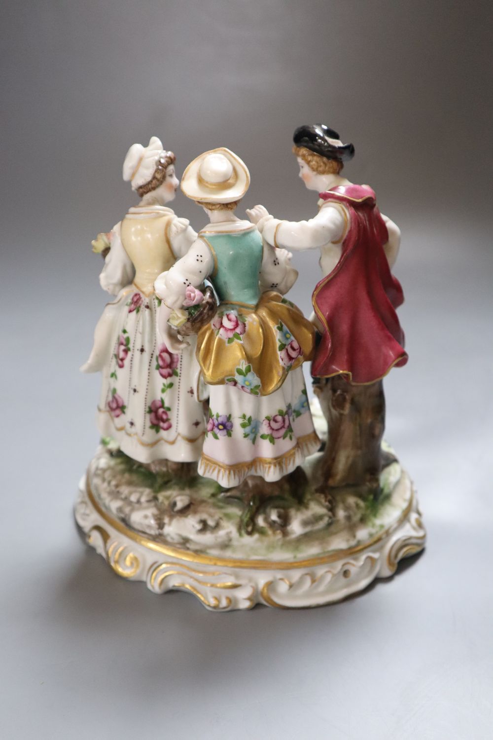 A German porcelain group, height 18cm